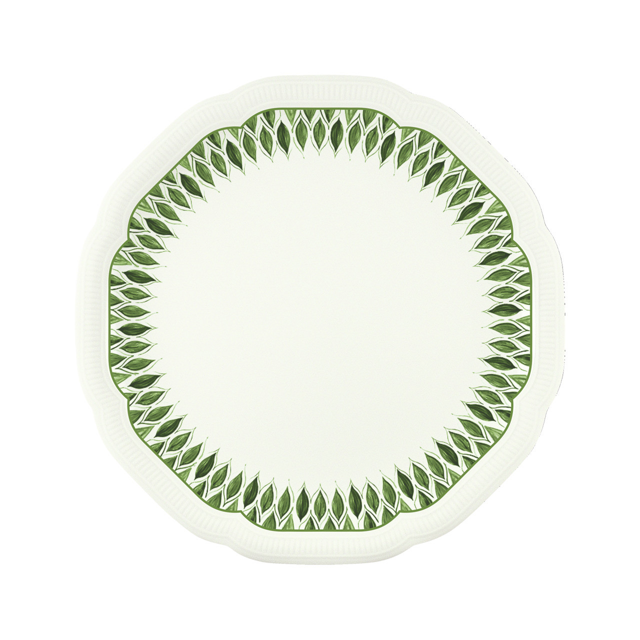 Floral Charm, Coupteller flach rund mit Relief ø 230 mm green